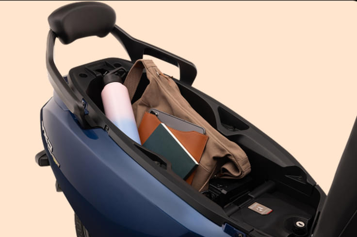 The Go variant, with its 2.2kWh battery, has a spacious 33.2-litre boot Vida VX2 storage boot space